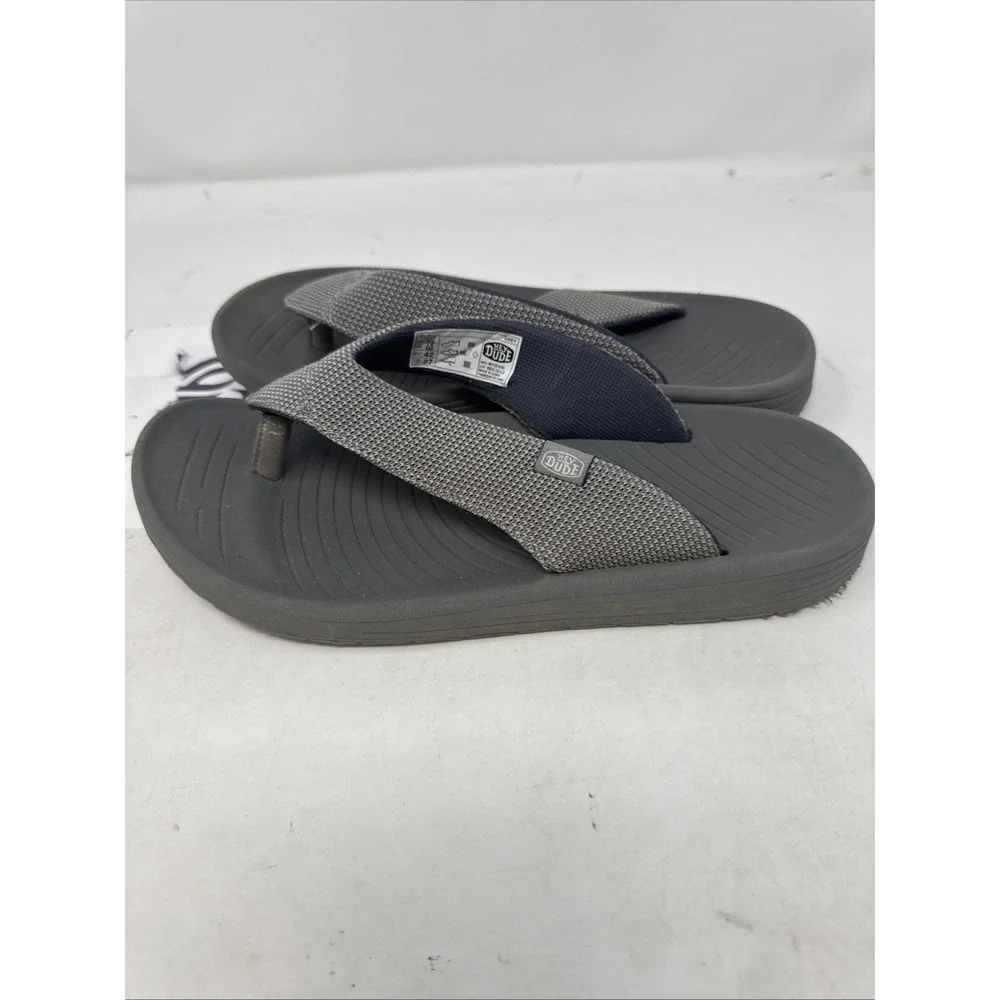 Hey Dude Milo Slip-on Thong Sandals‎ Grey 40125-030 Men's 9 Women's 11